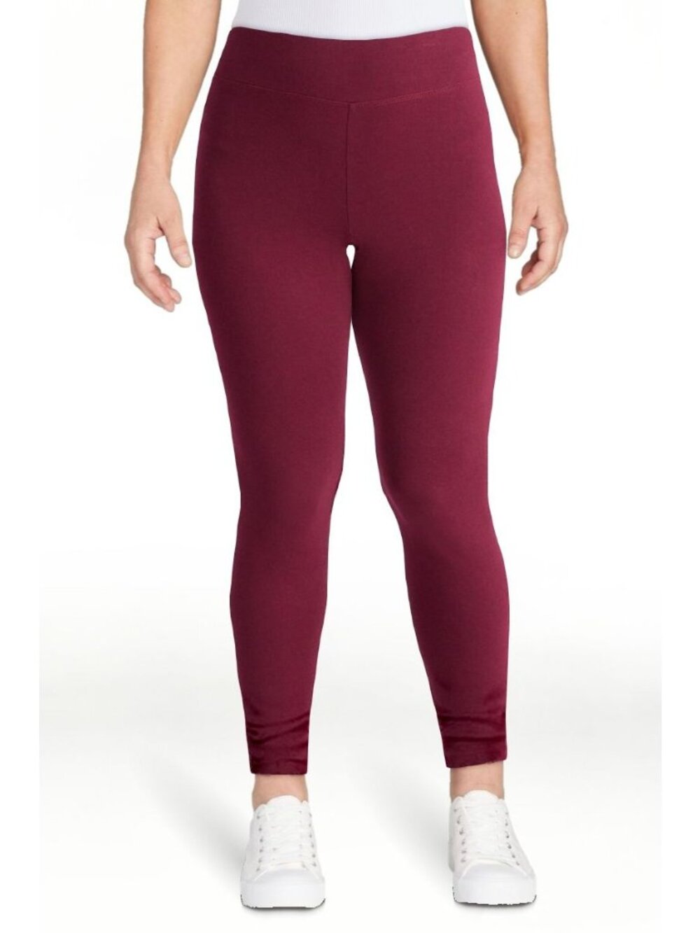 Time and Tru High Rise Leggings Burgundy Stretch Women's Size M Athleisure - Picture 1 of 6